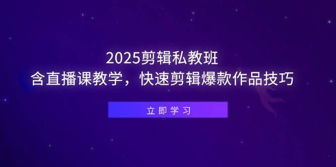 （14649期）2025剪辑私教班，含直播课教学，快速剪辑爆款作品技巧-巴七创客网