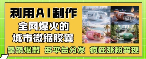 利用AI制作全网爆火的城市微缩胶囊，条条爆款， 多平台分发，疯狂涨粉变现-巴七创客网