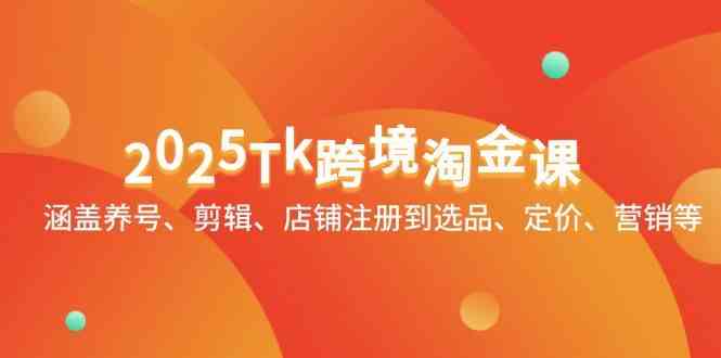 2025Tk跨境淘金课：涵盖养号、剪辑、店铺注册到选品、定价、营销等-巴七创客网